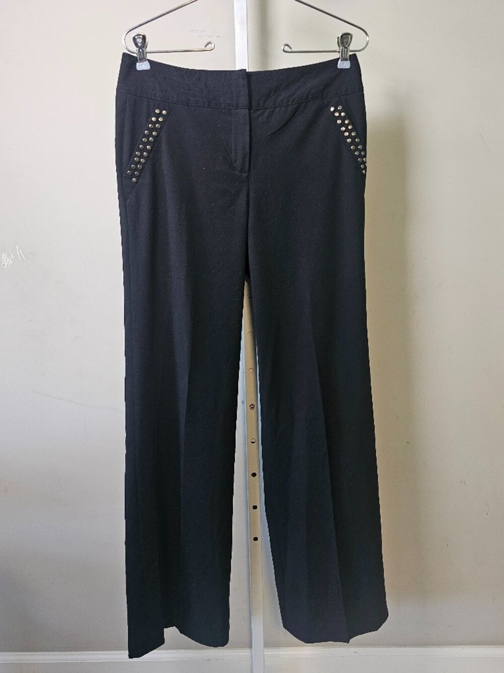 Sharagano Trousers Black Studded Flared 4